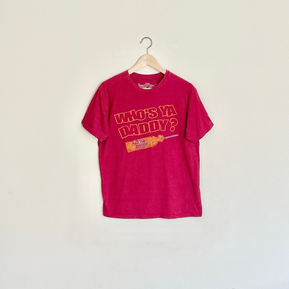 Sugar Daddy Candy “Who’s Ya Daddy?” Graphic Red T Shirt Adult size Medium